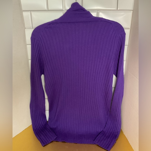 NWT Massimo Dutti Long Sleeve Purple Sweater Sz. XL - Picture 4 of 6